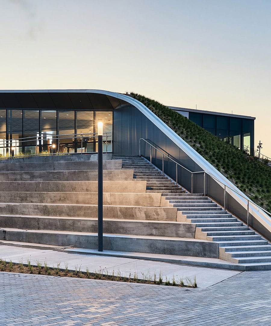 Entry stairway to US Olympic Museum restaurant in Colorado Springs